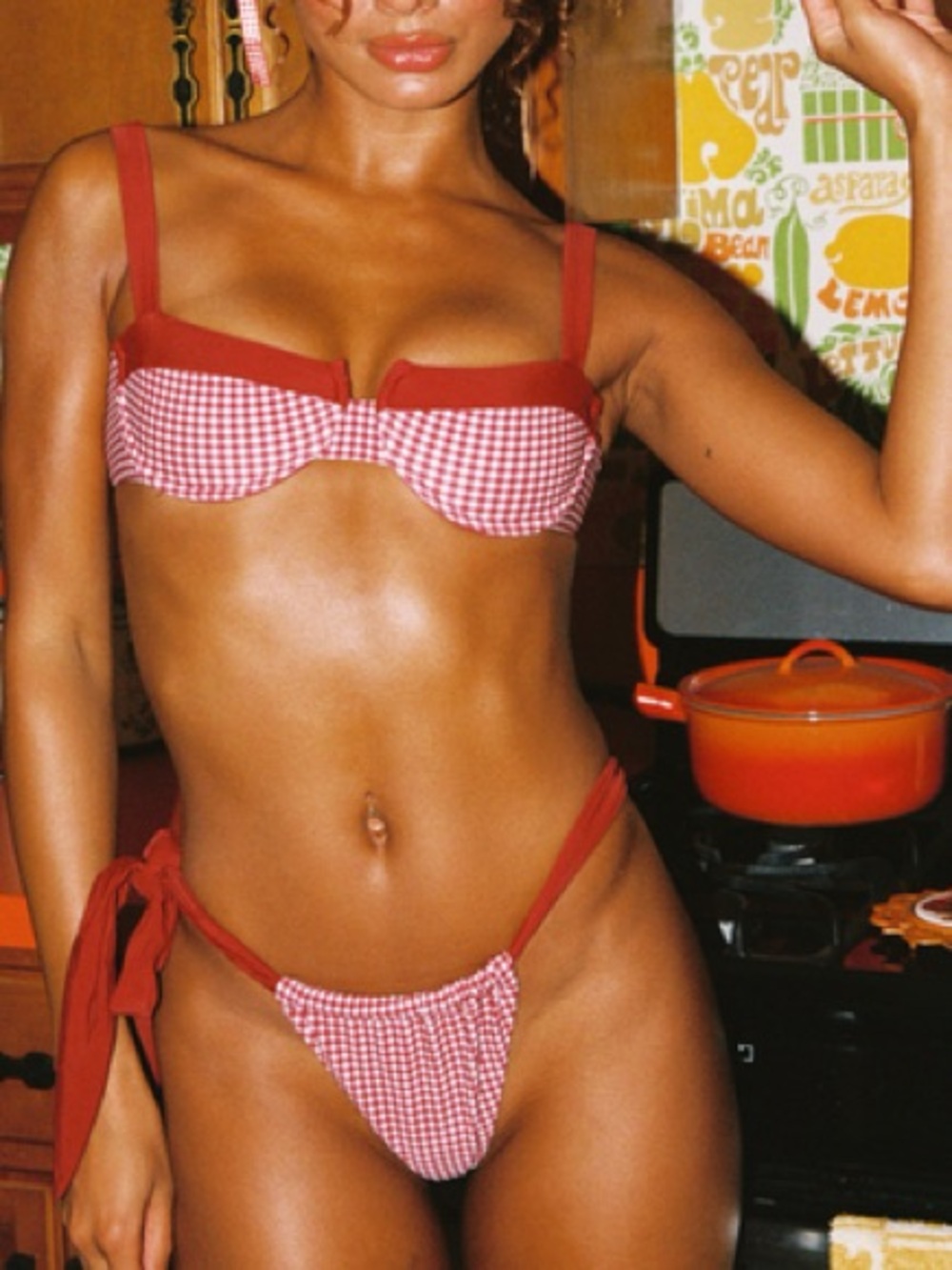 Red Gingham Balconette Bikini Set
